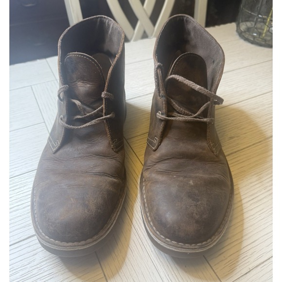 Clarks Mens Desert Boots Sz 10.5 M Bushacre Chukka Brown Leather Lace‎ Up Shoes main image 6